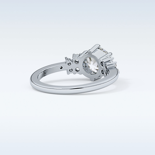 1.29 CT Cluster Engagement Ring Featuring Round Moissanite