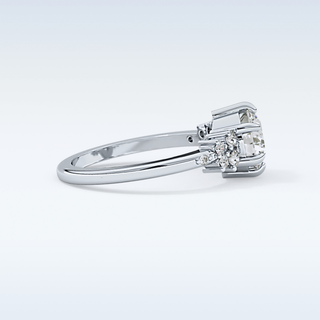 1.29 CT Cluster Engagement Ring Featuring Round Moissanite