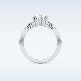 1.29 CT Cluster Engagement Ring Featuring Round Moissanite