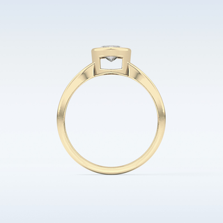 0.82 CT Bezel Solitaire Engagement Ring Featuring Marquise Moissanite