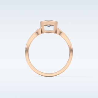 0.82 CT Bezel Solitaire Engagement Ring Featuring Marquise Moissanite