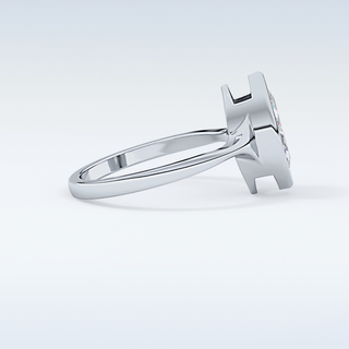 0.82 CT Bezel Solitaire Engagement Ring Featuring Marquise Moissanite