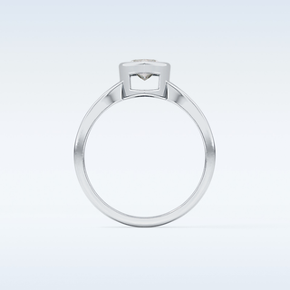 0.82 CT Bezel Solitaire Engagement Ring Featuring Marquise Moissanite