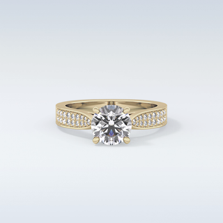 1.29 CT Pave Engagement Ring Featuring Round Moissanite