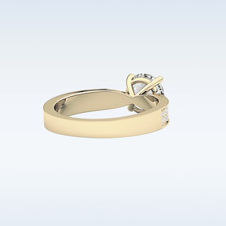 1.29 CT Pave Engagement Ring Featuring Round Moissanite