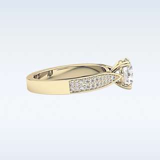 1.29 CT Pave Engagement Ring Featuring Round Moissanite