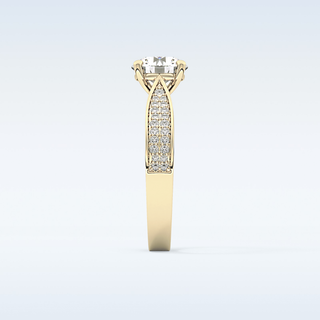 1.29 CT Pave Engagement Ring Featuring Round Moissanite