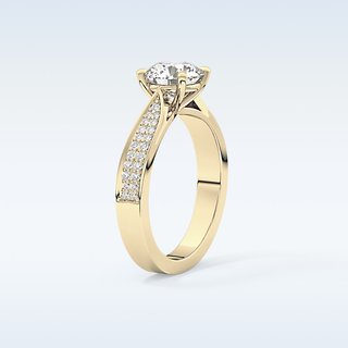 1.29 CT Pave Engagement Ring Featuring Round Moissanite