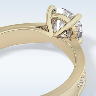 1.29 CT Pave Engagement Ring Featuring Round Moissanite
