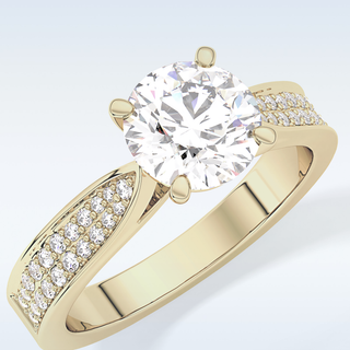 1.29 CT Pave Engagement Ring Featuring Round Moissanite