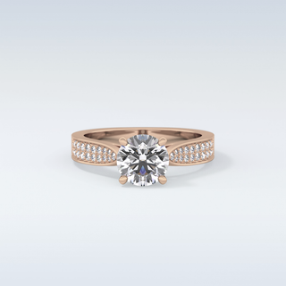 1.29 CT Pave Engagement Ring Featuring Round Moissanite