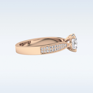 1.29 CT Pave Engagement Ring Featuring Round Moissanite
