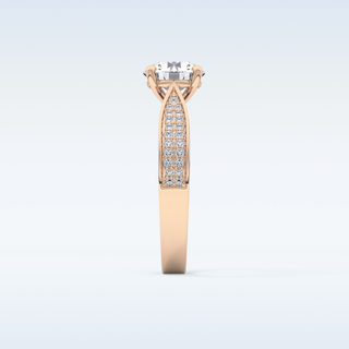 1.29 CT Pave Engagement Ring Featuring Round Moissanite