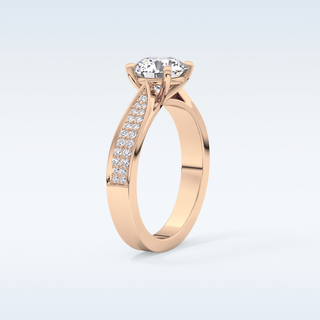 1.29 CT Pave Engagement Ring Featuring Round Moissanite