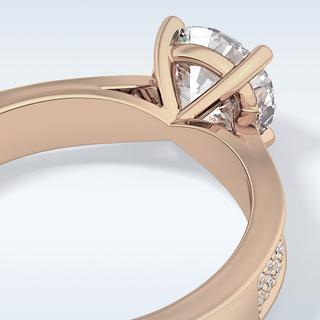 1.29 CT Pave Engagement Ring Featuring Round Moissanite
