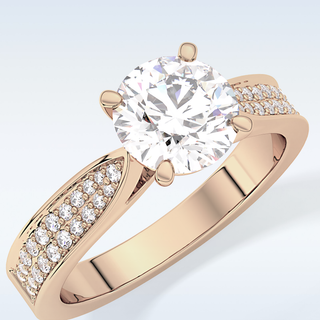 1.29 CT Pave Engagement Ring Featuring Round Moissanite