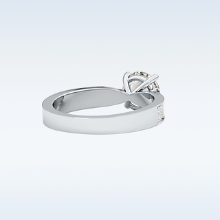 1.29 CT Pave Engagement Ring Featuring Round Moissanite