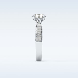 1.29 CT Pave Engagement Ring Featuring Round Moissanite