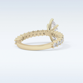 0.82 CT Pave Engagement Ring Featuring Marquise Moissanite