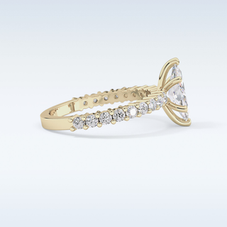 0.82 CT Pave Engagement Ring Featuring Marquise Moissanite