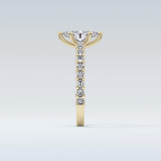 0.82 CT Pave Engagement Ring Featuring Marquise Moissanite
