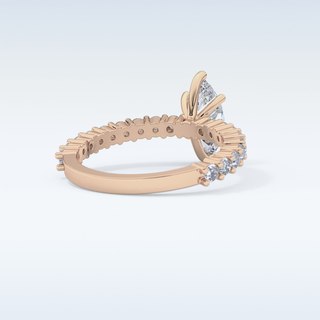 0.82 CT Pave Engagement Ring Featuring Marquise Moissanite