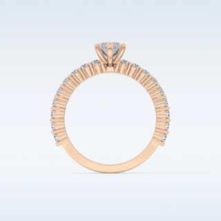 0.82 CT Pave Engagement Ring Featuring Marquise Moissanite