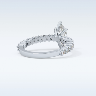 0.82 CT Pave Engagement Ring Featuring Marquise Moissanite