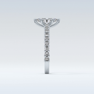 0.82 CT Pave Engagement Ring Featuring Marquise Moissanite