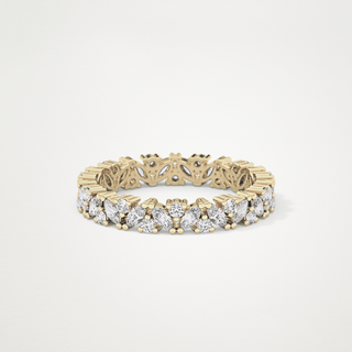Beautiful Full Eternity Wedding Band with 0.77 CT Marquise & Round Cut Moissanite 9