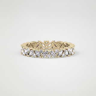 Beautiful Full Eternity Wedding Band with 0.77 CT Marquise & Round Cut Moissanite 10