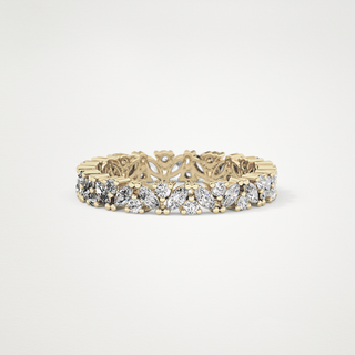 Beautiful Full Eternity Wedding Band with 0.77 CT Marquise & Round Cut Moissanite 11