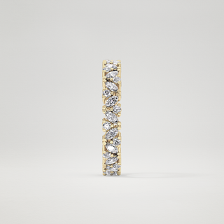 Beautiful Full Eternity Wedding Band with 0.77 CT Marquise & Round Cut Moissanite 12
