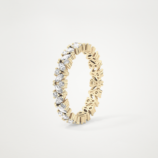 Beautiful Full Eternity Wedding Band with 0.77 CT Marquise & Round Cut Moissanite 13
