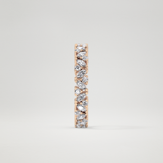 Beautiful Full Eternity Wedding Band with 0.77 CT Marquise & Round Cut Moissanite 20
