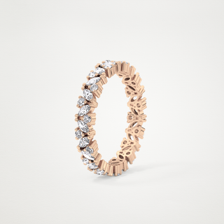 Beautiful Full Eternity Wedding Band with 0.77 CT Marquise & Round Cut Moissanite 21
