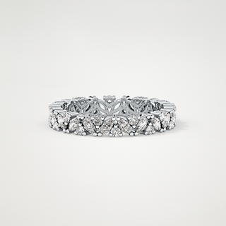Beautiful Full Eternity Wedding Band with 0.77 CT Marquise & Round Cut Moissanite 2