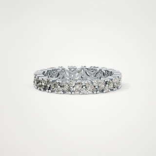 Beautiful Full Eternity Wedding Band with 0.77 CT Marquise & Round Cut Moissanite 3