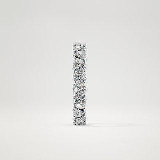 Beautiful Full Eternity Wedding Band with 0.77 CT Marquise & Round Cut Moissanite 4