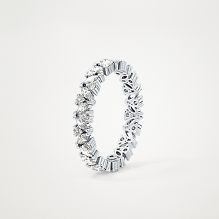 Beautiful Full Eternity Wedding Band with 0.77 CT Marquise & Round Cut Moissanite 5