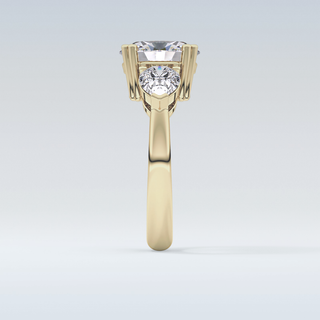 Elegant 2.42 CT Three Stones Engagement Ring Featuring Oval Moissanite