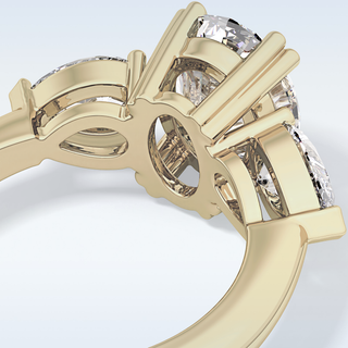 Elegant 2.42 CT Three Stones Engagement Ring Featuring Oval Moissanite