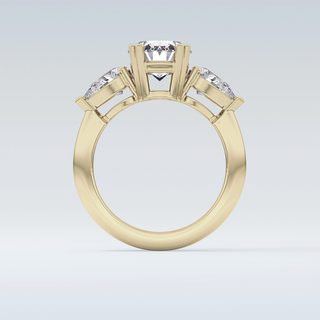 Elegant 2.42 CT Three Stones Engagement Ring Featuring Oval Moissanite