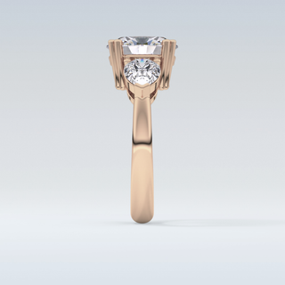 Elegant 2.42 CT Three Stones Engagement Ring Featuring Oval Moissanite