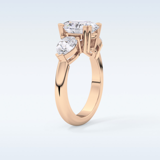 Elegant 2.42 CT Three Stones Engagement Ring Featuring Oval Moissanite