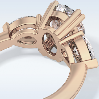 Elegant 2.42 CT Three Stones Engagement Ring Featuring Oval Moissanite