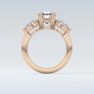 Elegant 2.42 CT Three Stones Engagement Ring Featuring Oval Moissanite
