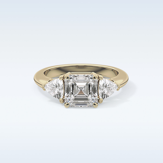 Elegant 1.78 CT Three Stones Engagement Ring Featuring Emerald Moissanite