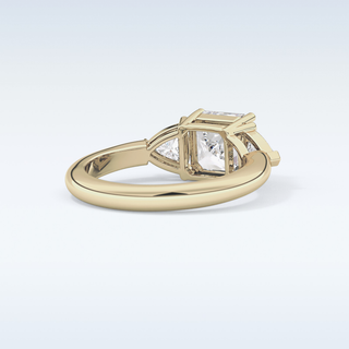 Elegant 1.78 CT Three Stones Engagement Ring Featuring Emerald Moissanite