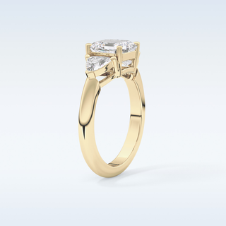 Elegant 1.78 CT Three Stones Engagement Ring Featuring Emerald Moissanite